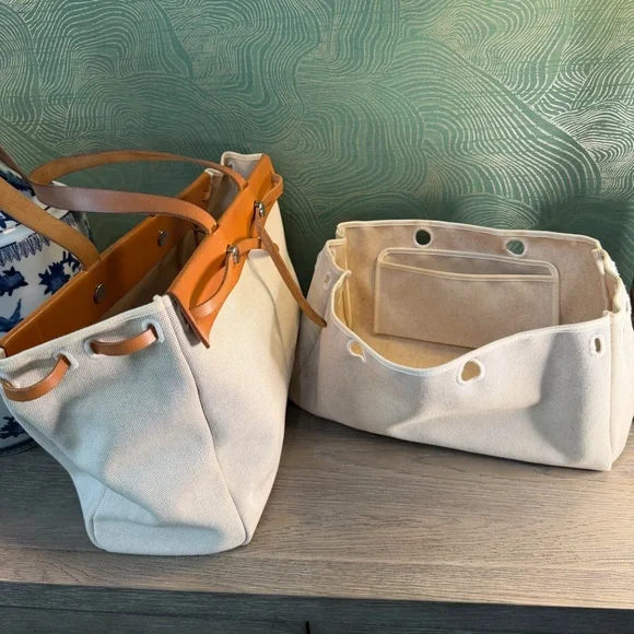 HERMES Cabas Toile H Tote Bag,  Square F (2002) - Picture 12 of 16